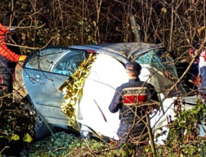 Giresun’da otomobil dere yatağına devrildi: 1 ölü