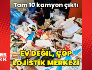 Karabük’te bir ev ve bahçesinden tonlarca çöp çıktı