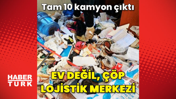 Karabük’te bir ev ve bahçesinden tonlarca çöp çıktı