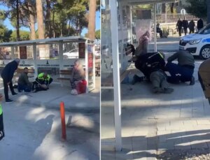 Otobüs durağında yere yığılan yaşlı adamı hayata polis döndürdü