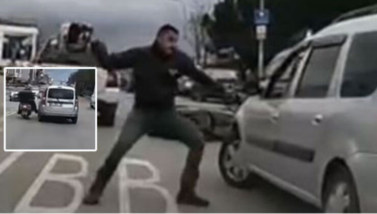 Yol verme kavgasında kask ile saldırdı!